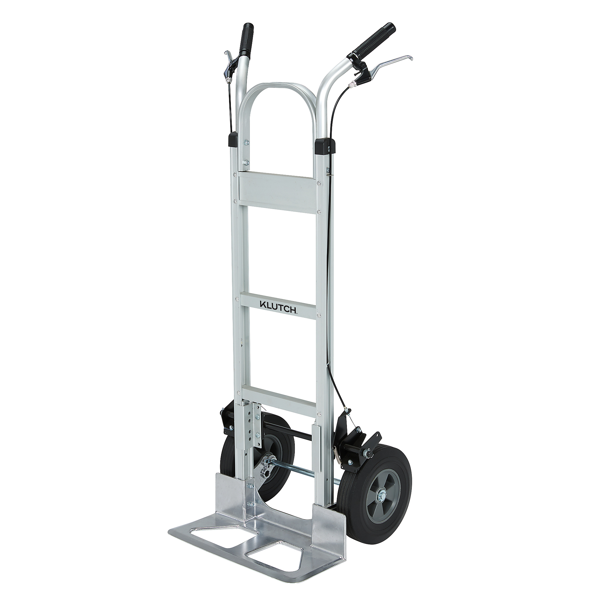 Klutch Aluminum Hand Truck with Brakes, 550-Lb. Capacity, 18in.W x 7.5in.D Toeplate